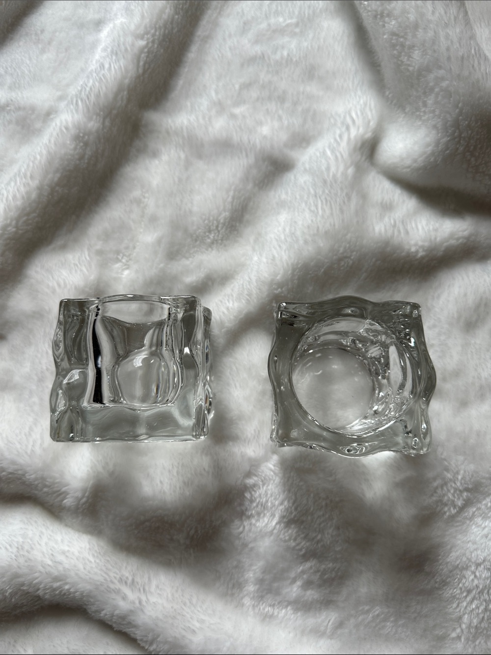 PARTYLITE 90’s Vintage Duo Glacier Votive Classic Minimalist Candle Holders EUC